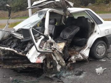 تصادف پراید با تیر برق