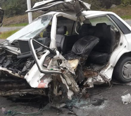 تصادف پراید با تیر برق